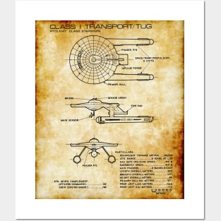 Parchment Showing Original Series Cargo Star Ship Posters and Art